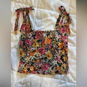 Dynamite Floral Tank Top with Tie Straps
